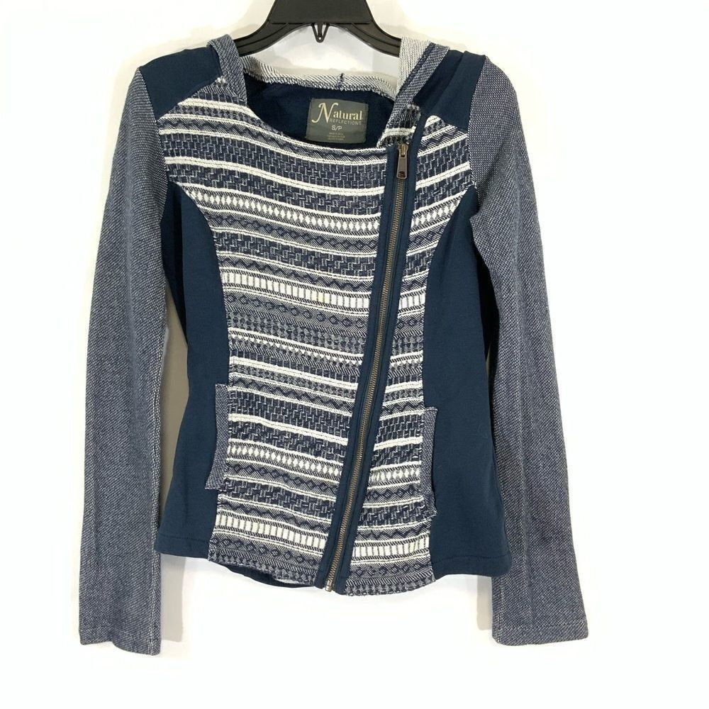 Natural Collections asymmetrical zip jacket S